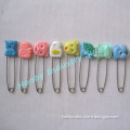 Plastic Head Stainless Steel Pin Body Animal Baby Safety Pin